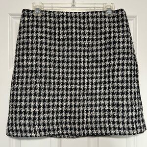 Loft tweed houndstooth skirt NWT